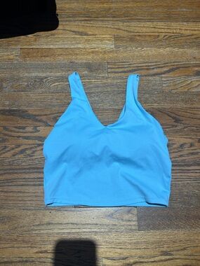 Light Blue Scoop Neck Crop Tank